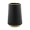 CosmoLiving by Cosmopolitan Set of 2 Black Porcelain Glam Vase, 5" x 8"